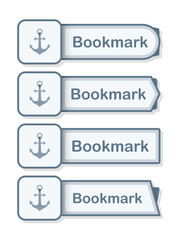 Set of colored bookmarks with Anchor