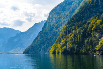 Obraz premium Schoenau am Koenigssee, Konigsee, Bavaria, Germany