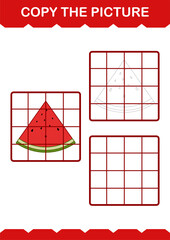 Copy the picture with Watermelon. Worksheet for kids