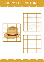 Copy the picture with Fedora Hat. Worksheet for kids
