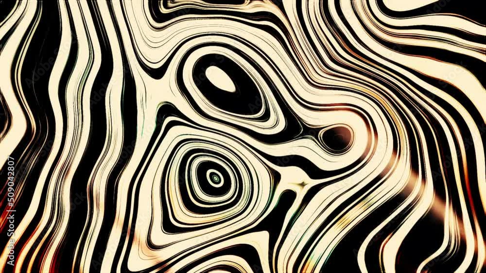 Aufkleber liquid psychedelic pattern of curved lines. motion. moving liquid pattern with curved lines. spots a