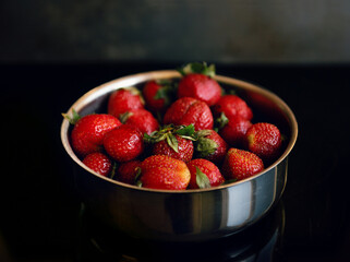Strawberries With Steel Bowl