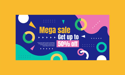 Flat abstract sale banner. - Vector.