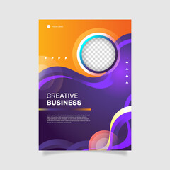 Gradient business workshop poster template. -  Vector.