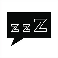 Sleepy zzz icon on white background Design concept about sleep, dream, relax, insomnia.