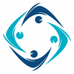 Colorful Circle United Community Logo. teamwork And Community Logo template.