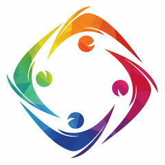 Colorful Circle United Community Logo. teamwork And Community Logo template.