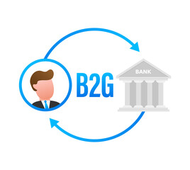 B2G or Business to Government Marketing. Vector Illustration. Icon for marketing design