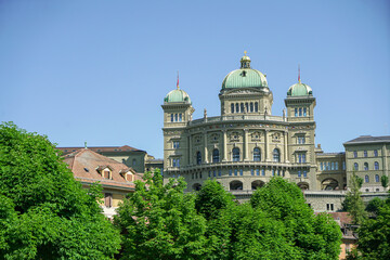 Fototapeta na wymiar Federal Palace of Switzerland. Bern, Switzerland - June 2022