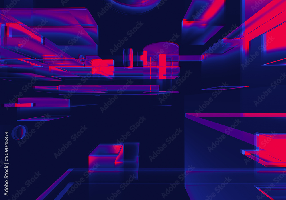 Aufkleber abstract 3d purple color blockchain isometric digital technology texture background.