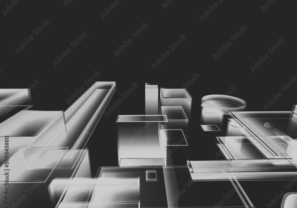 Aufkleber abstract 3d blockchain isometric digital technology texture background.