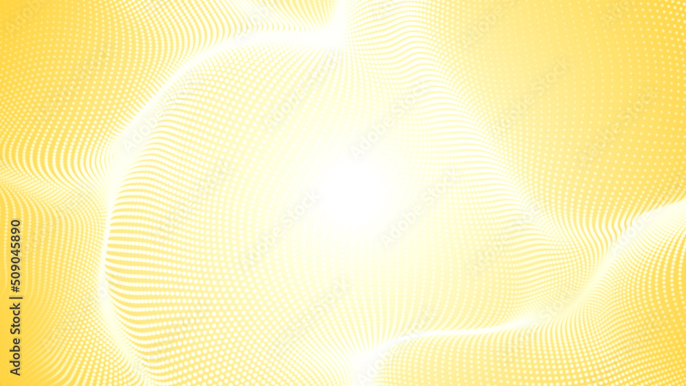 Poster abstract dot white yellow color wave pattern gradient texture technology background.