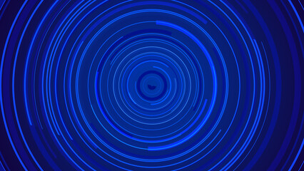 Circle blue neon light technology Hi-tech dark background. Abstract graphic digital future concept design.