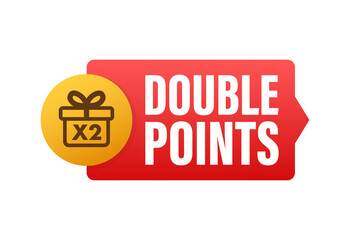 Flat icon with red double points for promotion design. Vector illustration design