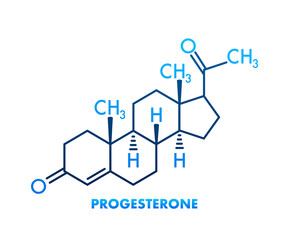 Fototapeta na wymiar Progesterone female sex hormone molecule. Vector illustration.