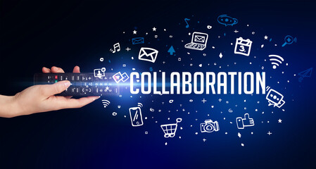 hand holding wireless peripheral concept