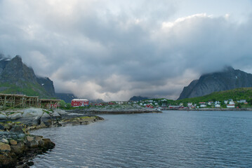 Fototapeta premium View of Moskenesoya Island in north Norway 