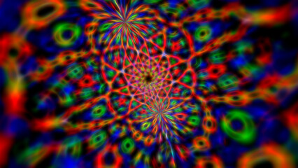 Abstract gadient neon fractal background.