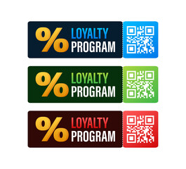 Naklejka premium Loyalty program in flat style. Discount coupon. 3d coupon reward. Discount, loyalty program, promotion