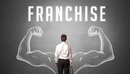 Rear view of a businessman, powerfull business concept