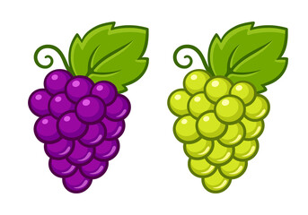 Cartoon red and white grape illustration