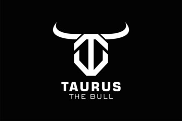 Letter T logo, Bull logo,head bull logo, monogram Logo Design Template Element