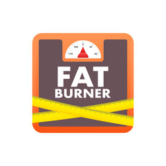 Fat burner isolated on white background. Flat vector icon