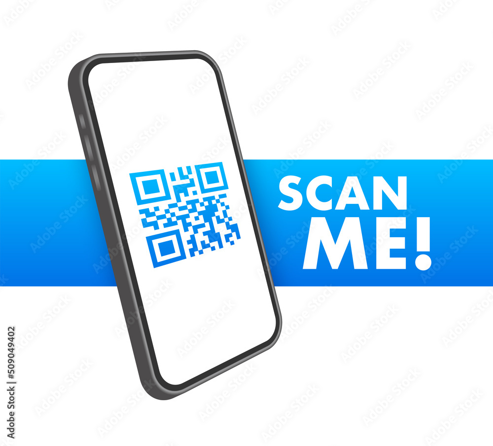 Aufkleber qr code for smartphone. inscription scan me with smartphone icon. qr code for payment. vector illust