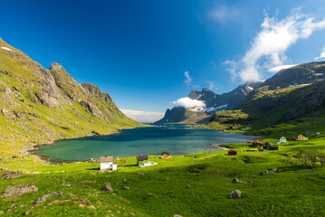 View of Moskenesoya Island in north Norway 