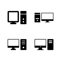 Computer icon vector. computer monitor sign and symbol