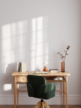 Fototapeta Living room interior. Wall mockup. Wall art. 3d rendering 