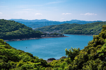 Obraz premium Look back to Hyuga city from the top of Umagase's cliff