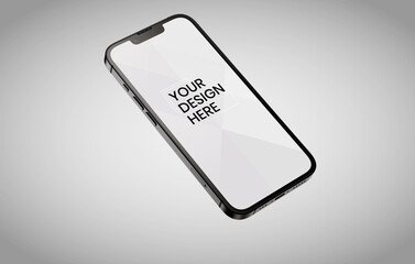 smartphone screen on white background mock up. Phone modern screen design. mock up isolated on gray...
