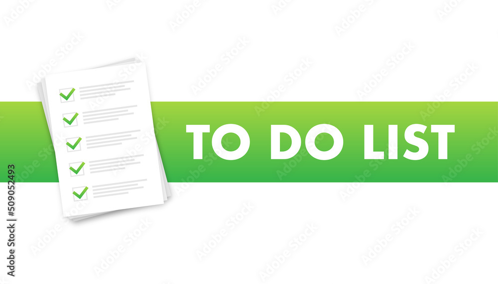 Poster to do list or planning icon concept. paper sheets with check marks. vector illustration