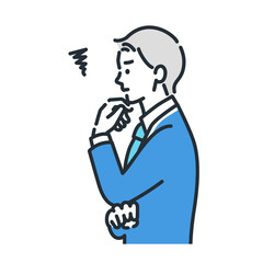 考え事をする男性の横顔。