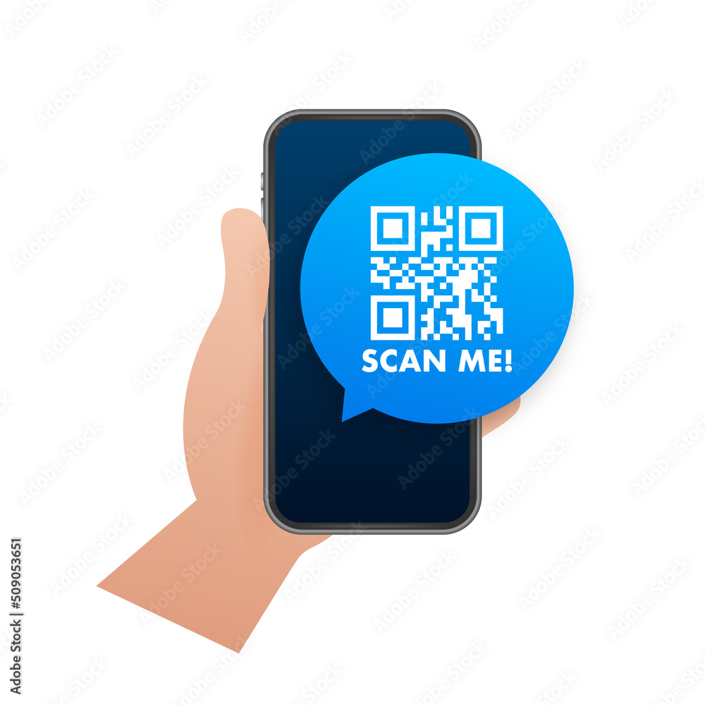 Aufkleber qr code for smartphone. inscription scan me with smartphone icon. qr code for payment. vector illust