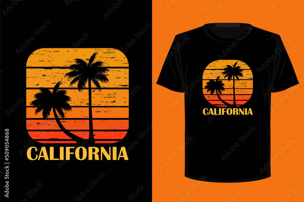 Wall mural California retro vintage t shirt design