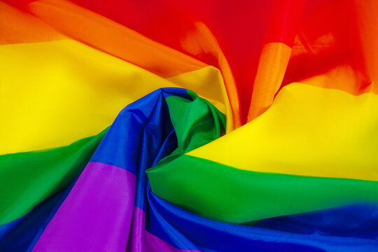 Background of colorful rainbow lgbtq flag for use in concept of lgbtq or lgbtq+ parade or wedding party background.