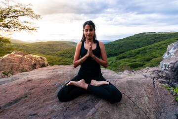Fototapeta na wymiar mountain yoga