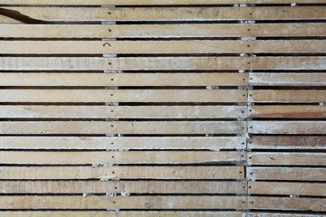 Plaster and lath walls that make great construction and grunge texture for backgrounds or old house photos - obrazy, fototapety, plakaty