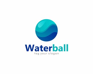 Water ball logo design vector