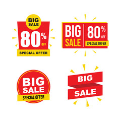 Big Sale Percent Off Special Offer Label Vector Template