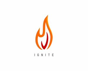 Fire ignite logo design vector