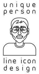 unique authentic imaginary person line icon user profile picture portrait