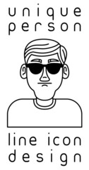 unique authentic imaginary person line icon user profile picture portrait