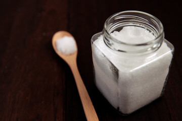 Salt in a jar that resembles a drug on the table