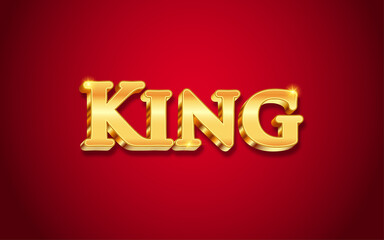 King 3d text effect template premium style