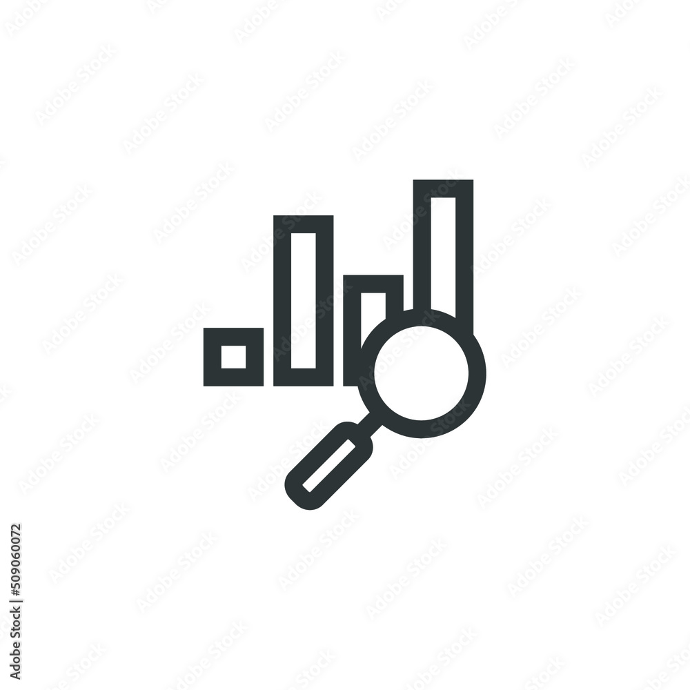 Poster vector sign of the analysis symbol is isolated on a white background. analysis icon color editable.