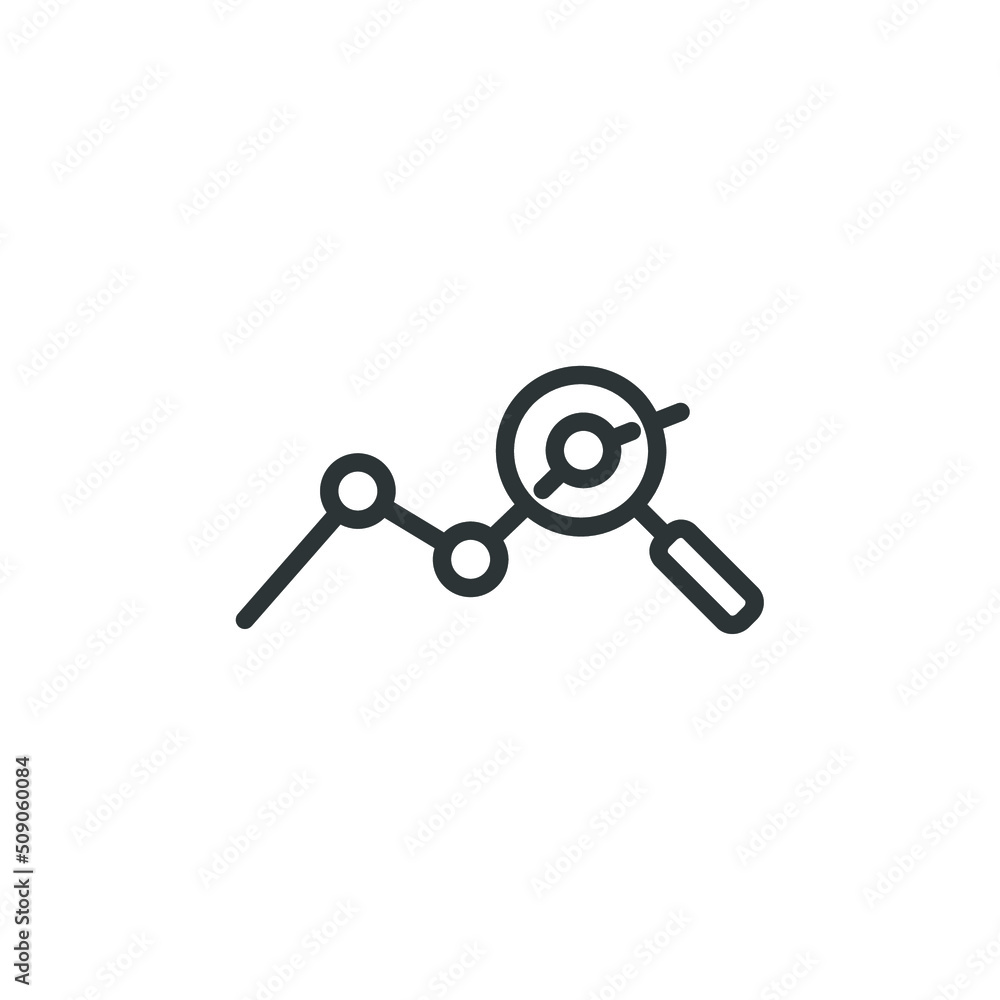 Poster vector sign of the analysis symbol is isolated on a white background. analysis icon color editable.