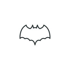 Vector sign of the bat symbol is isolated on a white background. bat icon color editable.